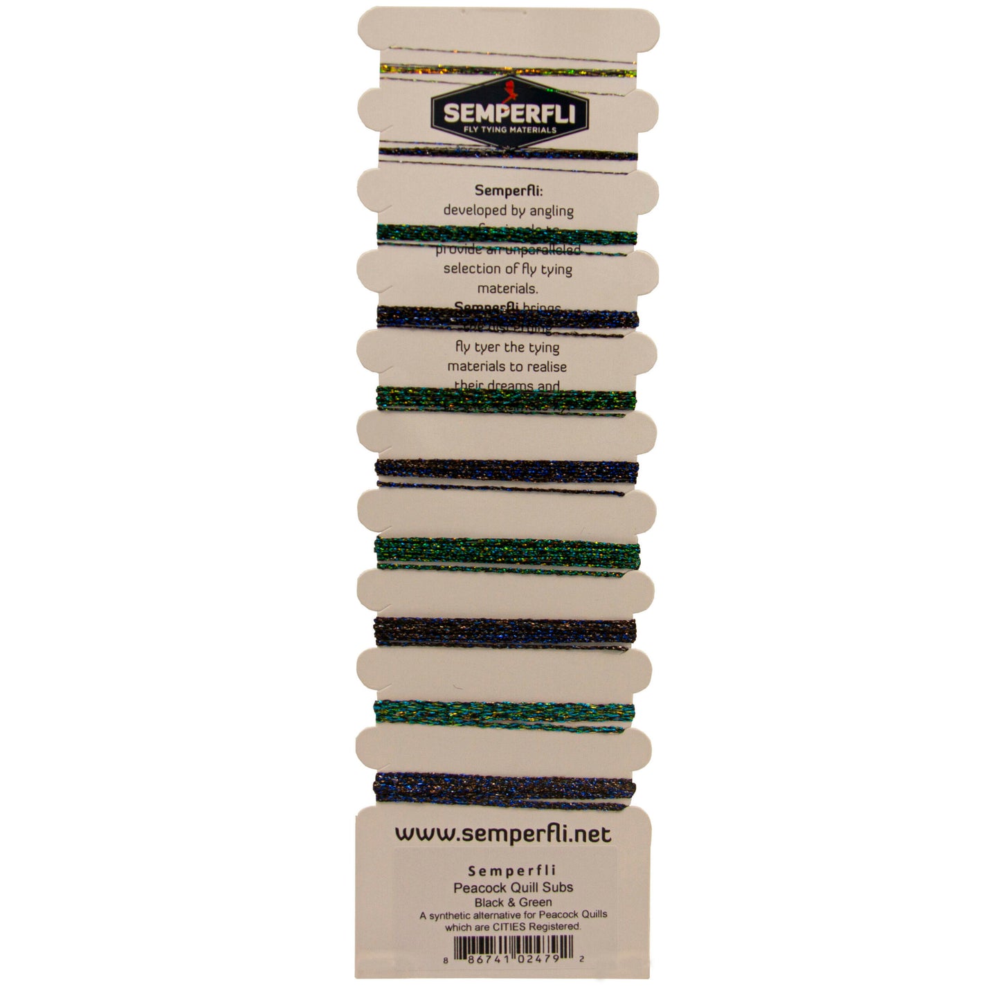 Quill Semperfli Peacock Black &amp; Green Multicard