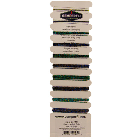 Quill Semperfli Peacock Black &amp; Green Multicard