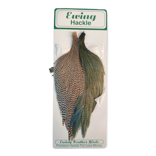 Cuello Plumas Ewin Hackle full split capes #1 gris/grizzly
