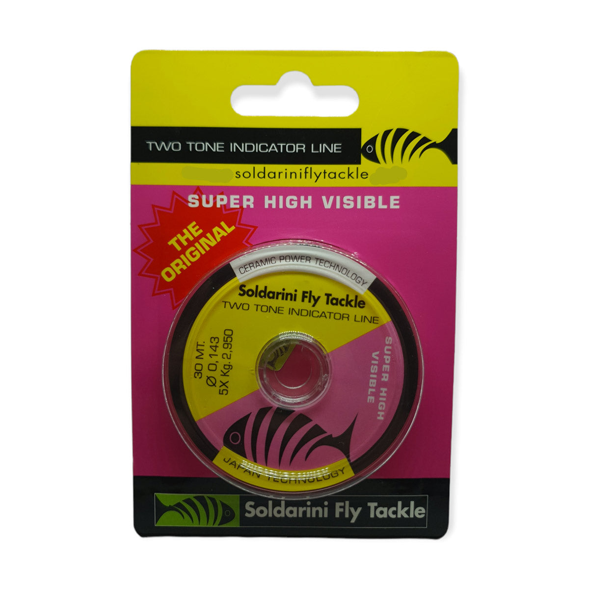 Tippet Indicador Soldarini 30 mts Amarillo Rosa Fluor