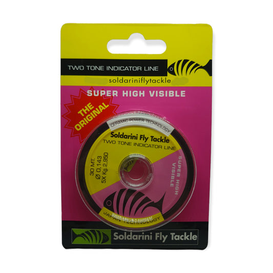 Tippet Indicador Soldarini 30 mts Amarillo Rosa Fluor